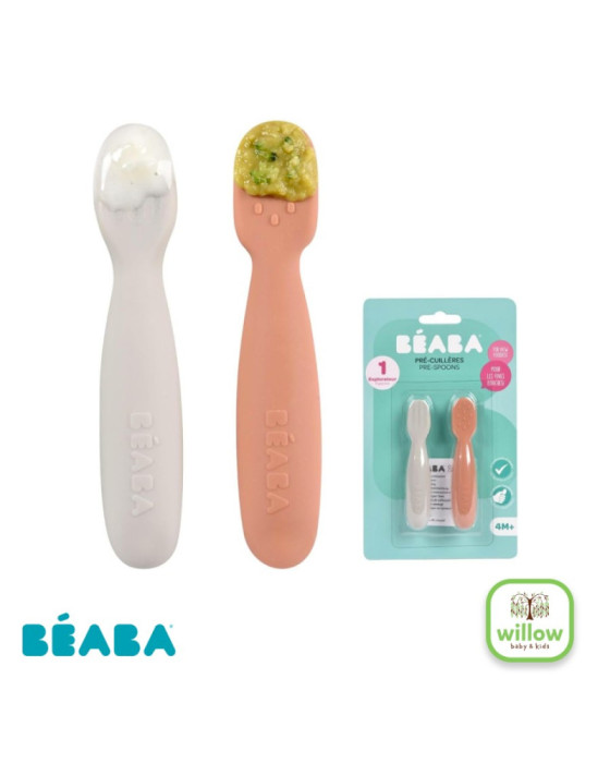 Beaba Set 2 Silicone Pre Spoons Alat Makan Bayi