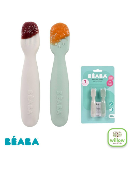 Beaba Set 2 Silicone Pre Spoons Alat Makan Bayi