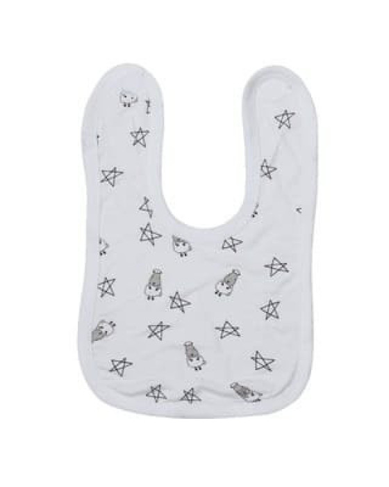 BAABAASHEEPZ BIB WHITE SMALL STAR AND SHEEP