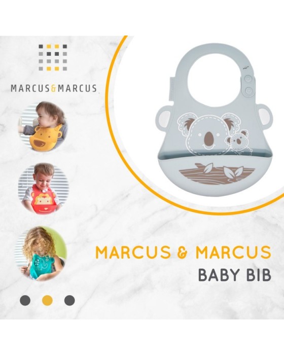 MARCUS AND MARCUS BABY BIB KOALA GREY CELEMEK BAYI