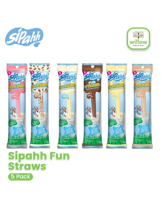 Sipahh Fun Straws Camilan Olahan Susu 5Pk Per Pak