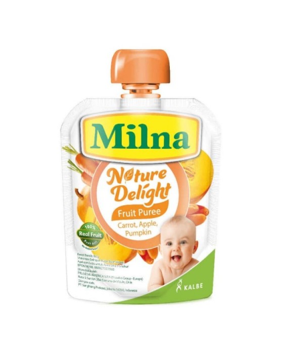 MILNA NATURE DELIGHT FRUIT PUREE 80GR - APPLE AND PEACH