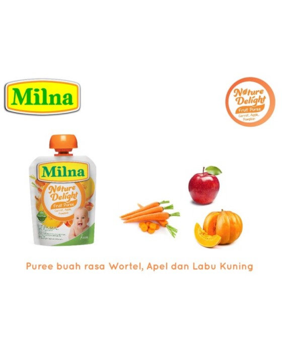 MILNA NATURE DELIGHT FRUIT PUREE 80GR - APPLE PUMPKIN CARROT 