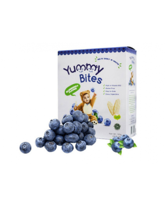 YUMMY BITES CRACKERS 50GR - BLUEBERRY