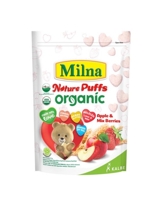 MILNA NATURE PUFF ORGANIC 15GR - APPLE AND MIX BERRIES 