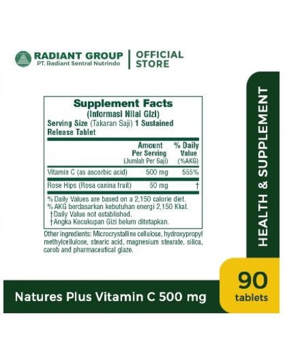 NATURES VITAMIN C 500MG 90S