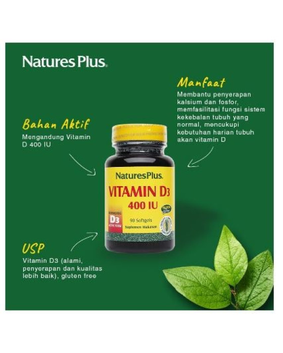 NATURES PLUS VITAMIN D3 400 IU 90S