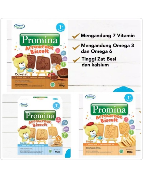 PROMINA ARROWROOT BISCUIT 110GR - COKLAT