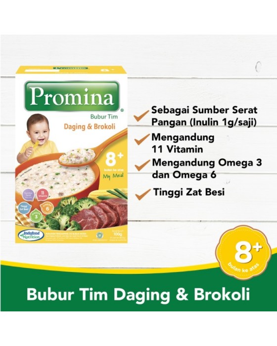 PROMINA BUBUR TIM BAYI DAGING DAN BROKOLI BOX 100GR