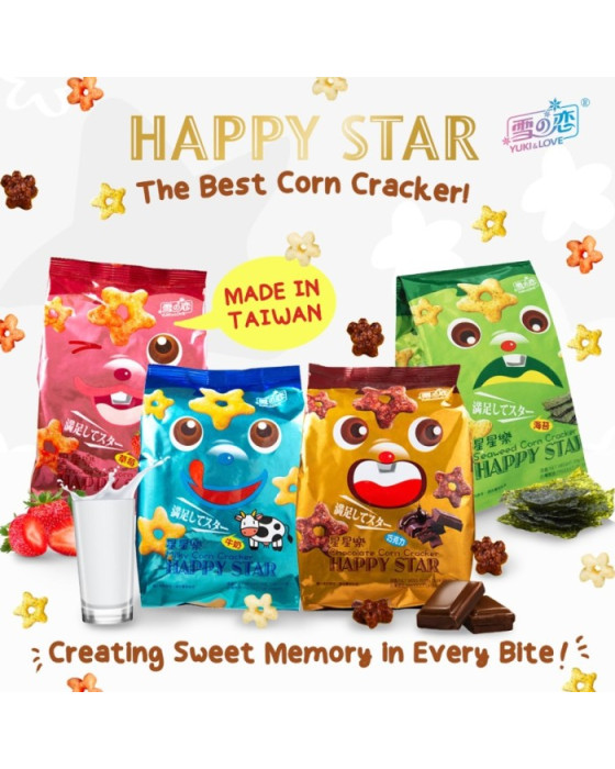 KAIFA FOOD HAPPY STAR CORN CRACKERS 55GR - CHOCOLATE