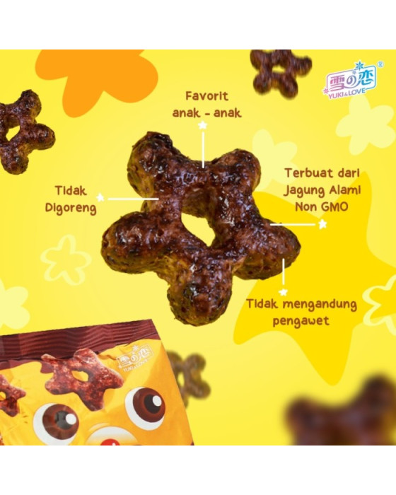 KAIFA FOOD HAPPY STAR CORN CRACKERS 55GR - CHOCOLATE