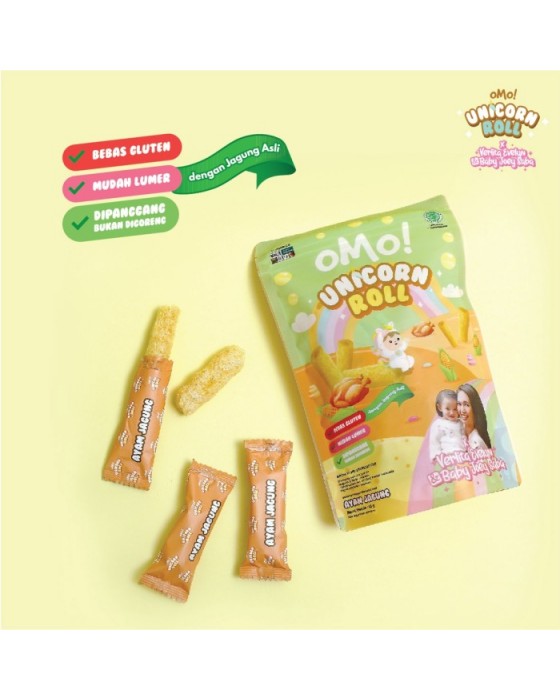 SNACK OMO UNICORN ROLL 18GR - AYAM JAGUNG