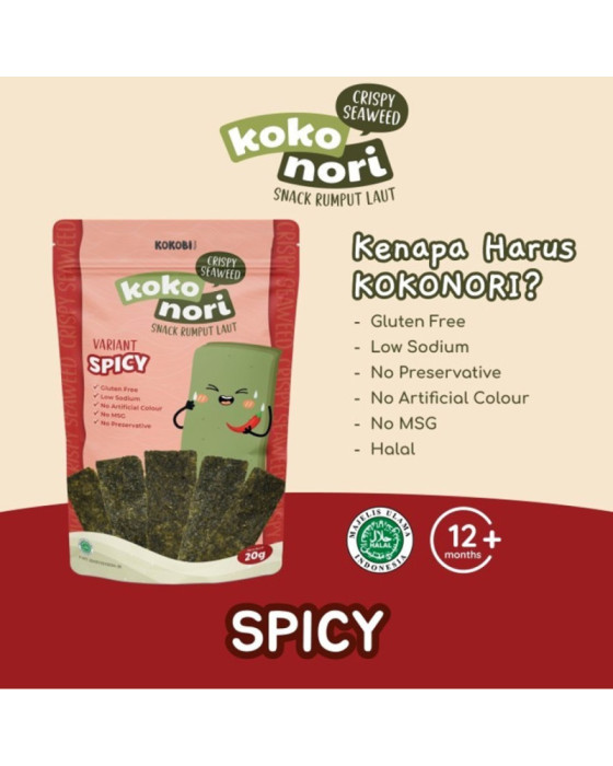 Kokobi Koko Nori Crispy Seaweed Camilan Bayi 20Gr