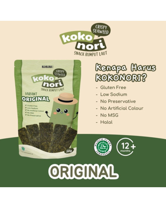 Kokobi Koko Nori Crispy Seaweed Camilan Bayi 20Gr