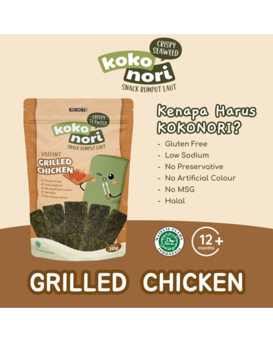 Kokobi Koko Nori Crispy Seaweed Camilan Bayi 20Gr