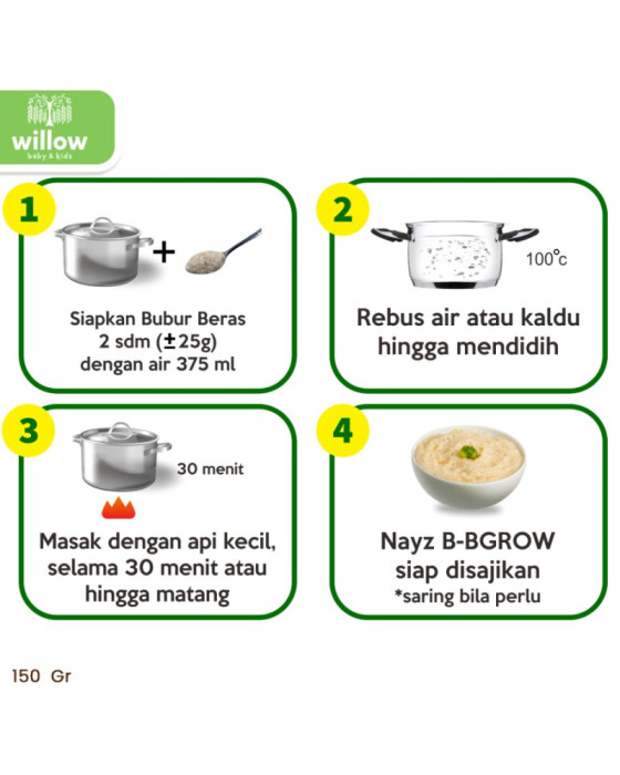 Nayz B-Bgrow Bubur Beras Bayi Organik 150Gr