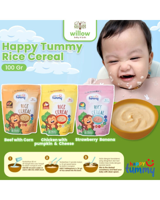 Happy Tummy Rice Cereal Bayi 100Gr