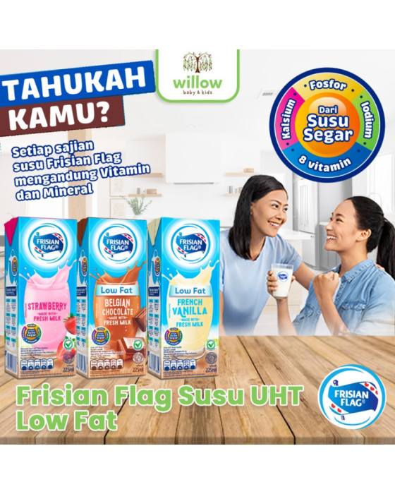 Frisian Flag Susu UHT Low Fat Susu Kemasan 225Ml