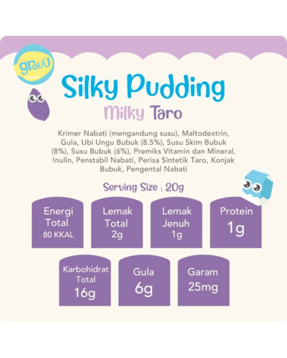 Grouu Silky Pudding Bahan Makanan 100Gr