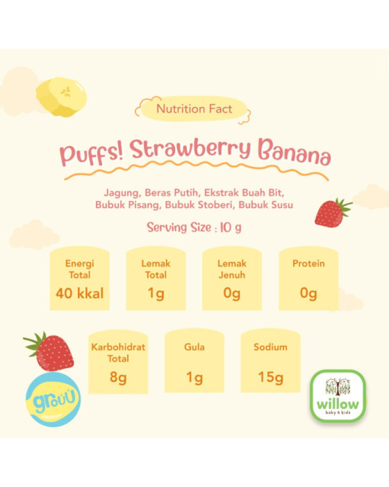 Grouu Puff Snack Anak Camilan Bayi 25Gr