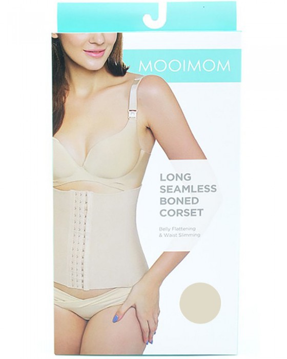 MOOIMOM C2903F LONG SEAMLESS BONED CORSET - NUDE XXL