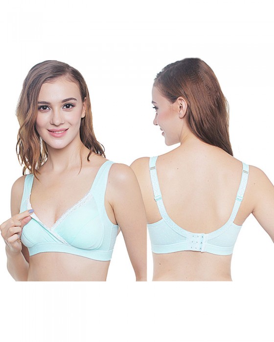 MOOIMOM B6886 CROSSOVER MATERNITY & NURSING BRA - TIFANY BLUE L