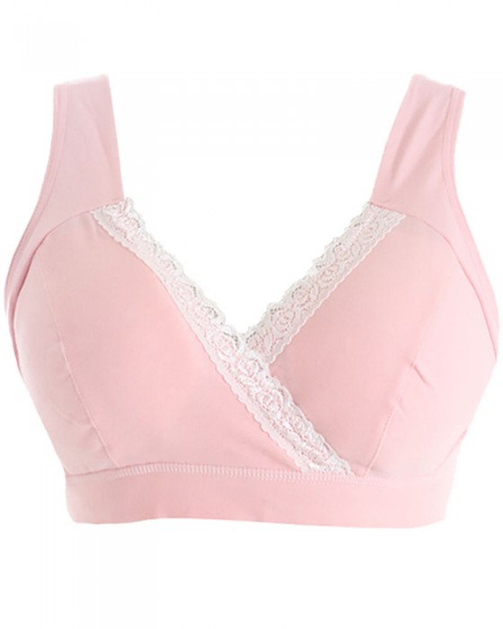 MOOIMOM B6886D CROSSOVER MATERNITY & NURSING BRA - PINK L