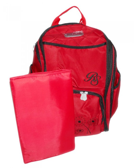 BRIGHT STARTS 554010 DIAPER BAG RED