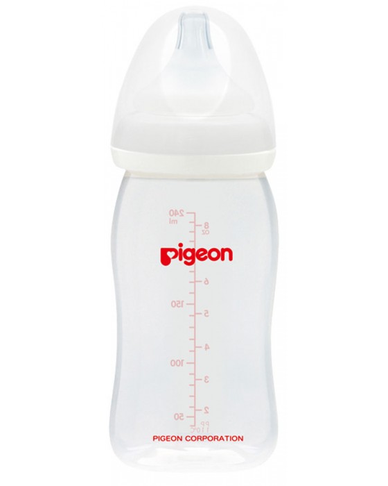 PIGEON BOTTLE PP WIDE NECK 240ML WITH P-PLUS NIPPLE