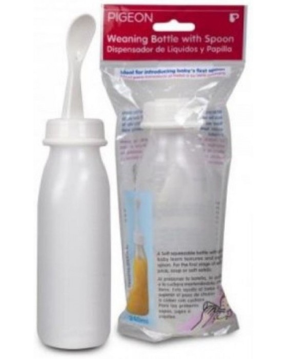 PIGEON 03329 WEANING BOTTLE WITH SPOON 240ML