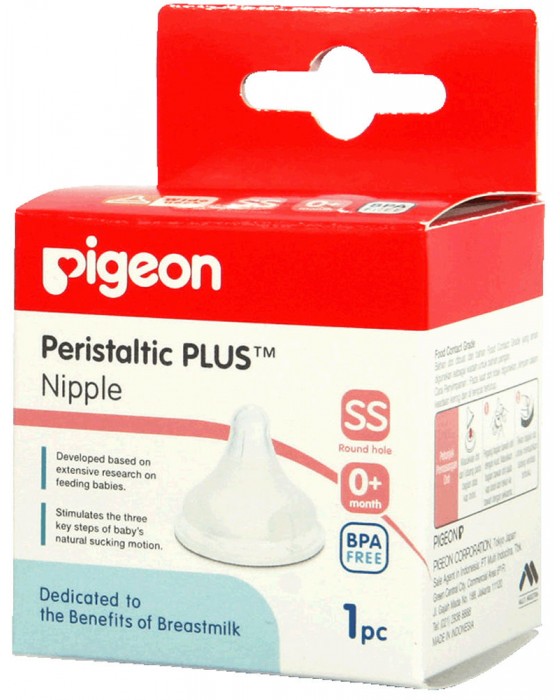 PIGEON PP NIPPLE SS 0M+ 1PCS