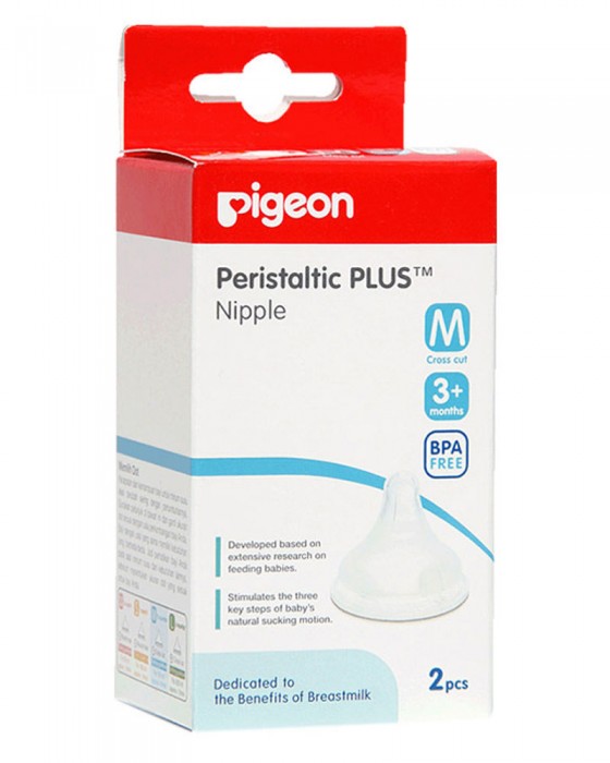 PIGEON PP NIPPLE M 3M+ 2PCS