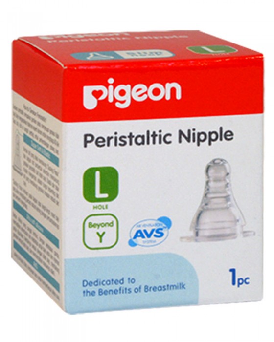 PIGEON PERISTALTIC NIPPLE SLIM NECK L 1PCS