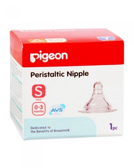 PIGEON PERISTALTIC NIPPLE SLIM NECK S 1PCS