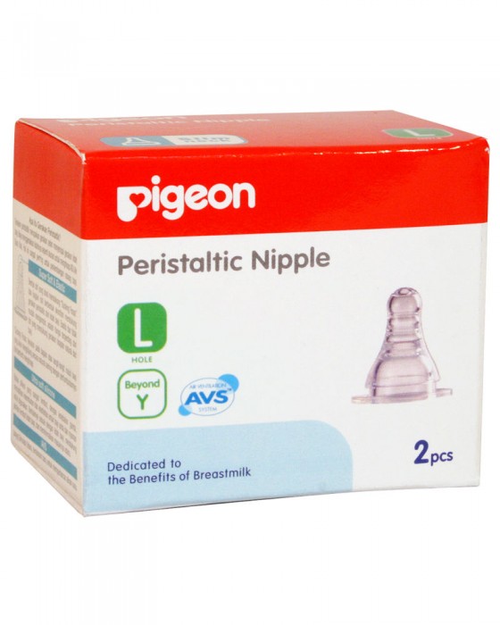 PIGEON PERISTALTIC NIPPLE SLIM NECK L 2PCS