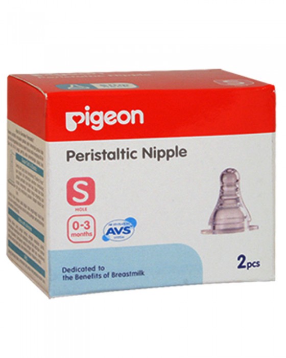 PIGEON PERISTALTIC NIPPLE SLIM NECK S 2PCS