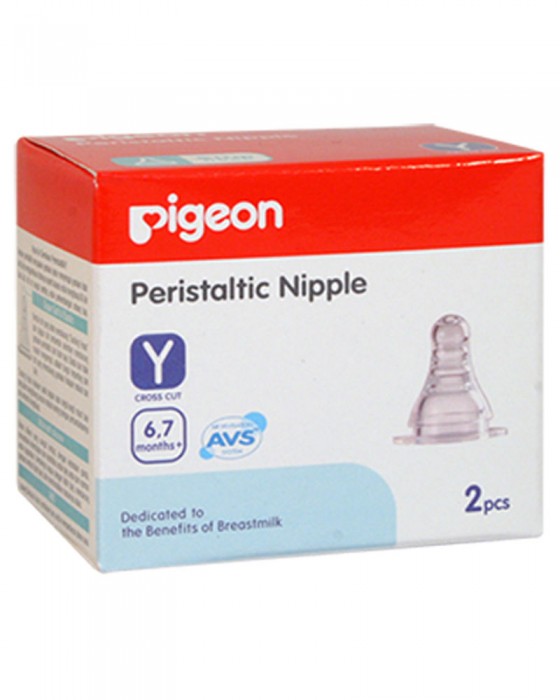 PIGEON PERISTALTIC NIPPLE SLIM NECK Y 2PCS