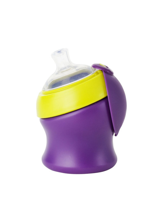 BOON 228 SWIG SHORT SPOUT TOP SIPPY CUP (PURPLE/GREEN)