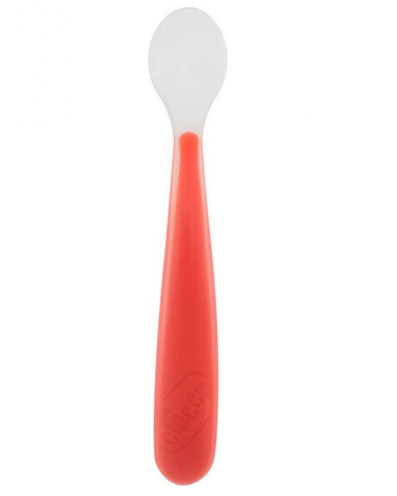 CHICCO 682870 SOFT SILICONE SPOON RED