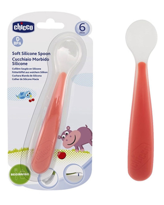 CHICCO 682870 SOFT SILICONE SPOON RED