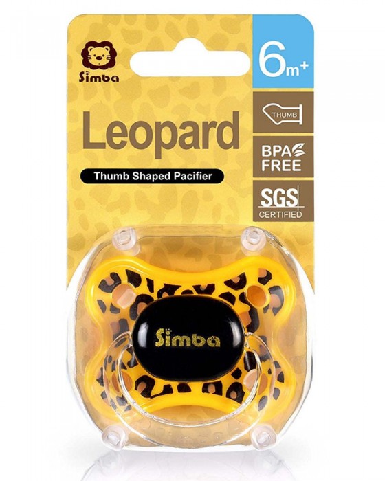 SIMBA P18021 LEOPARD THUMB SHAPED PACIFIER 6M+