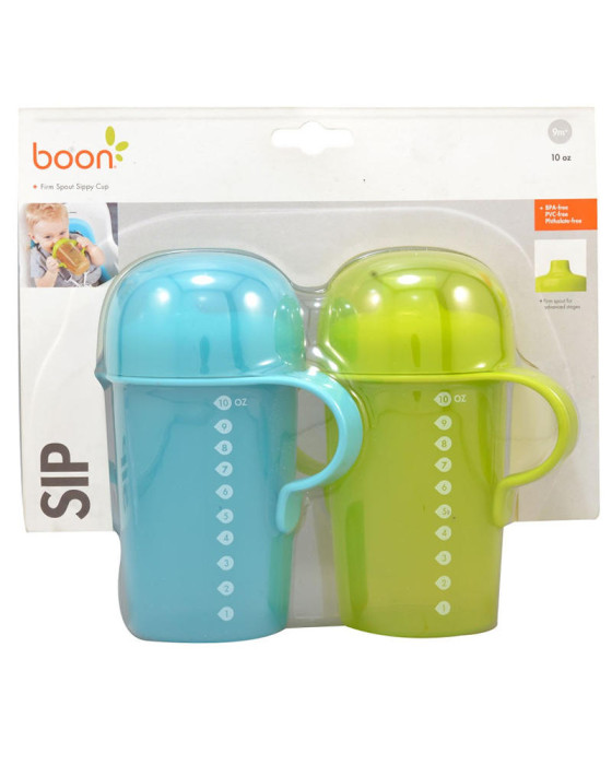 BOON 10044 SIP 10 OZ SIPPY CUP 2 PACK (BLUE/GREEN)