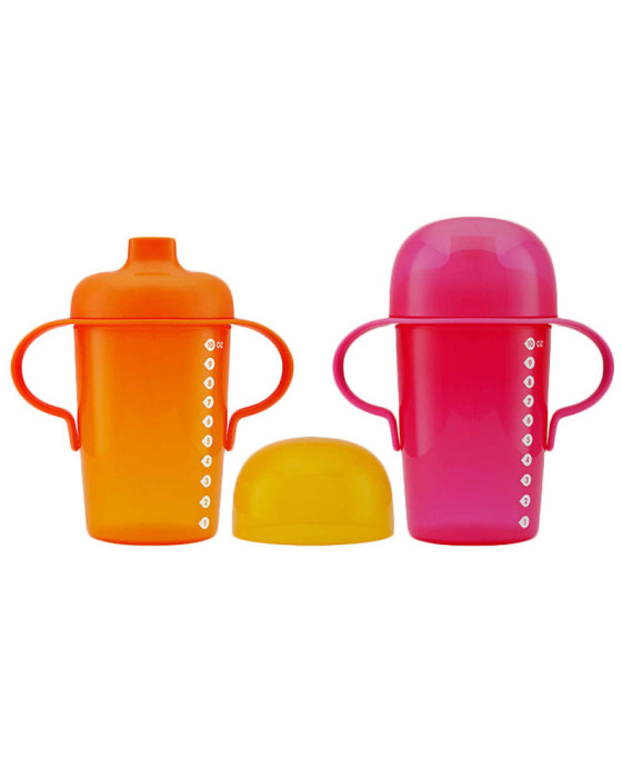 BOON 10070 SIP 10OZ SIPPY CUP 2 PACK (PINK/ORANGE)