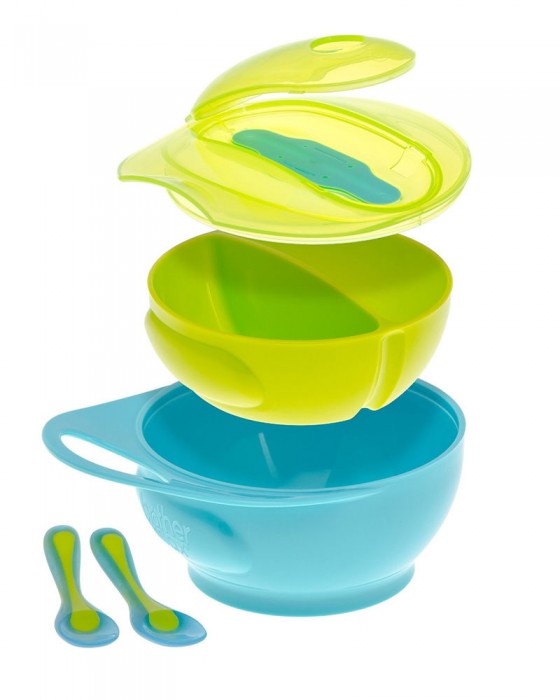 BROTHER MAX EASY HOLD WEANING BOWL SET BLUE/GREEN