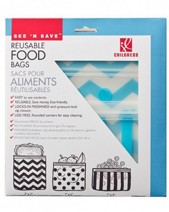 CHILDRESS REUSEABLE FOOD BAGS TEAL 3PACKS