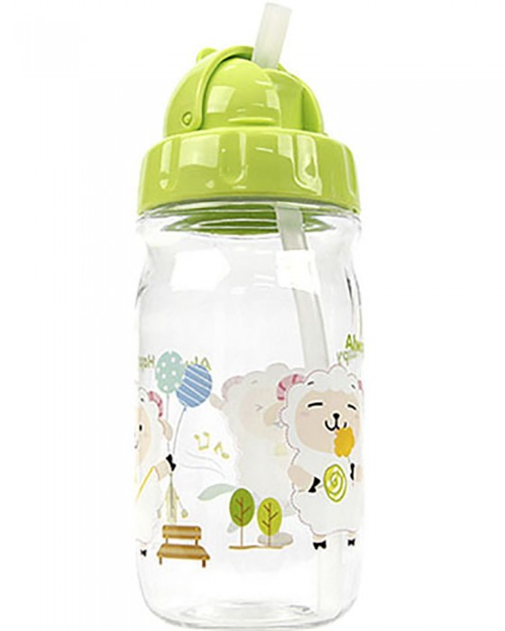 LOCK N LOCK ABF630CG BISFREE BOTTLE WITH SILICON STRAW 360ML - GREEN