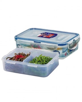 Lock & Lock Rect. Short Food Container 3.9L w/ Divider