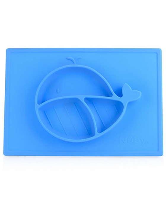 NUBY 120925 PLACEMAT LARGE SILICONE WHALE BLUE