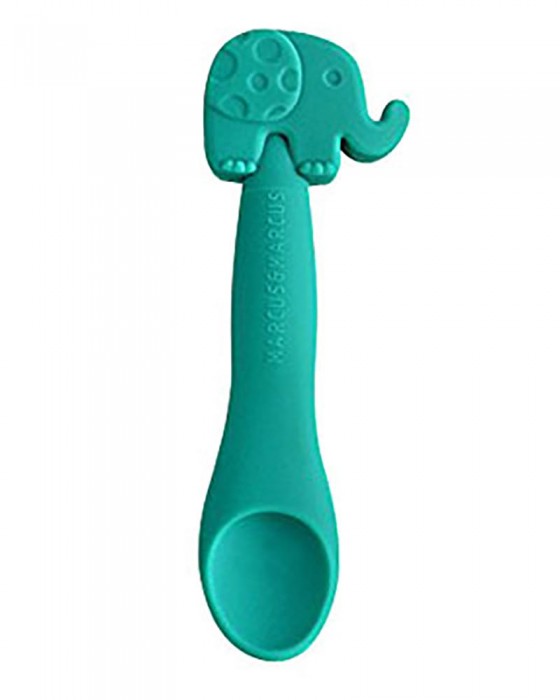 MARCUS N MARCUS SILICONE FEEDING SPOON ELEPHANT GREEN