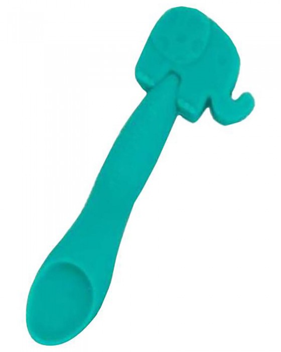 MARCUS N MARCUS SILICONE FEEDING SPOON ELEPHANT GREEN